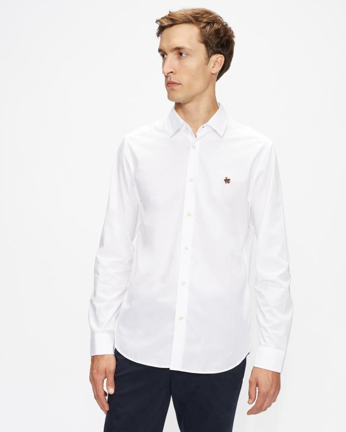 Chemises Ted Baker Poplin Blanche Homme | QYO-56877732